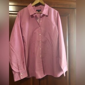 Lands’ End Pink With White Dotted Blouse Size 24W